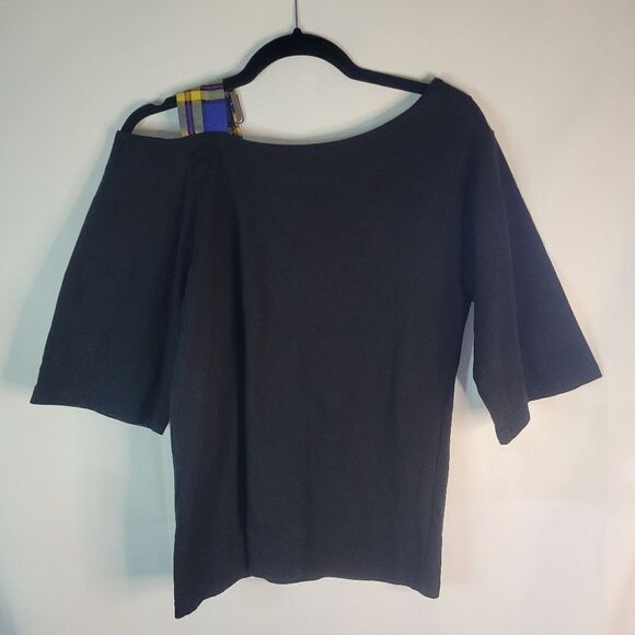 "Lovely" Korean Black and Yellow Plaid Strap Shirt - Picture 6 of 14